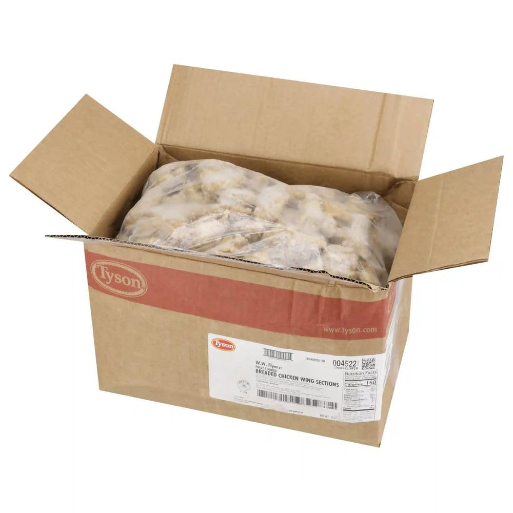 Pride Fully Cooked Breaded Chicken Wing Sections by Tyson – 7.5 Pound (Pack of 2), Pack of 2