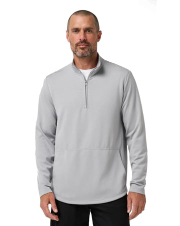 Mens Fibercloud 1/4 Zip Light Grey Small by TravisMathew – Small, Polyester Blend, Light Grey, Model A46145_0LGR_