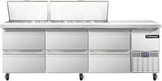 CRA93-30M-D Mighty Top Refrigerated Base Sandwich Unit, 93" W, With 30 Pan Openings & Drawers