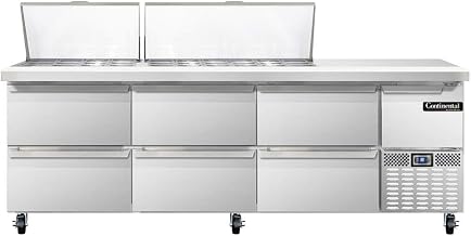 CRA93-30M-D Mighty Top Refrigerated Base Sandwich Unit, 93" W, With 30 Pan Openings & Drawers