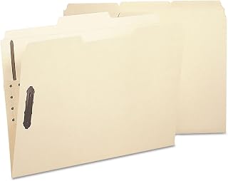 SMEAD Poly Fastener Folder, 2 Fasteners, 1/3-Cut Tab, Letter Size, Manila, Plastic Folders with Fasteners, 48 Count (10545)