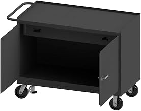 Durham 3413-FL-95 Mobile Bench Cabinet, Steel, Floor Lock