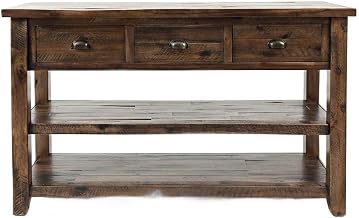 Starlight Canyon Home Solid Wood Sofa Table with Distressed-Finish and Drawers, Farmhouse Console for Entryway, Behind Couch Table, Dakota Oak