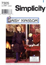 Simplicity 7305 Sewing Pattern Daisy Kingdom Girls & Doll Dres Size 3-4 - 5-6