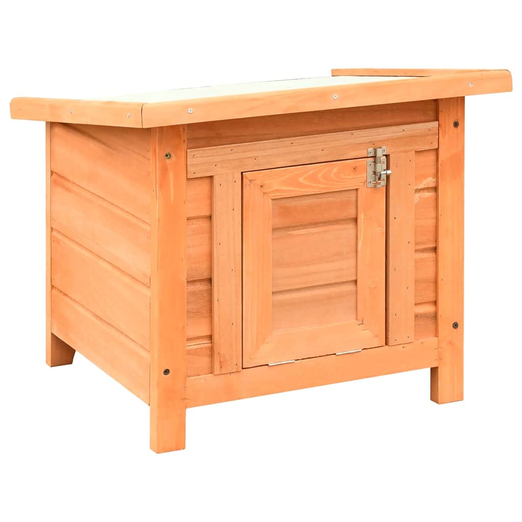 Cat House Solid Pine & Fir Wood 19.7"x18.1"x17. by vidaXL – Medium, Fir Wood, Brown, Model 170640