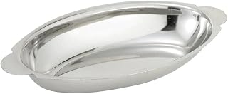 Winco Stainless Steel Oval Au Gratin Dish, 8-Ounce