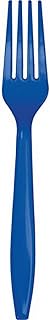 Creative Converting 010047 24 Count Touch of Color Plastic Forks, Cobalt