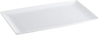 CAC China NGA-541 Elegant Niagara Fully Glazed Porcelain Deep Coupe Rectangular Platter, 13-1/2" by 7-7/8" by 7/8", Bone White (Box of 12)