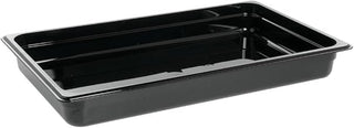 Cambro Camwear Full Size Black Polycarbonate Cold Food Pan - 2 1/2"D