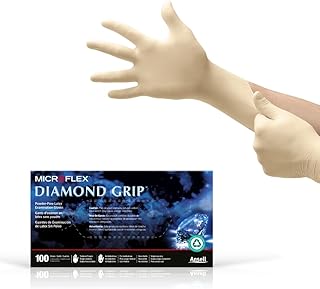 Ansell MICROFLEX Diamond Grip MF-300 Disposable Latex Gloves, XL, (100)