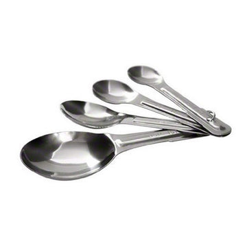 Set of 4 Stainless Steel Measuring Spoons by Tablecraft – Stainless Steel, Silver