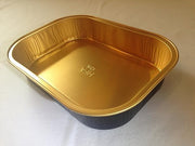 Handi Foil Gourmet To Go Small Oblong Black-Gold with Clear Lid (PACK OF 100) by HFA – Small, 16.0 fluid_ounces, crystal, black, Pack of 100