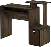 Walnut Dark Brown Versatile Desk with Bin, Stylish, Durable Workspace for Study and Work