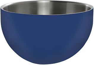 HUBERT Serving Bowl with Double Insulated Walls Round Blue Stainless Steel - 9 1/2 Dia x 5 1/4 H