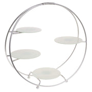 Oval 4-Tier Buffet Stand by American Metalcraft – Glass, Silver, Model SRS4