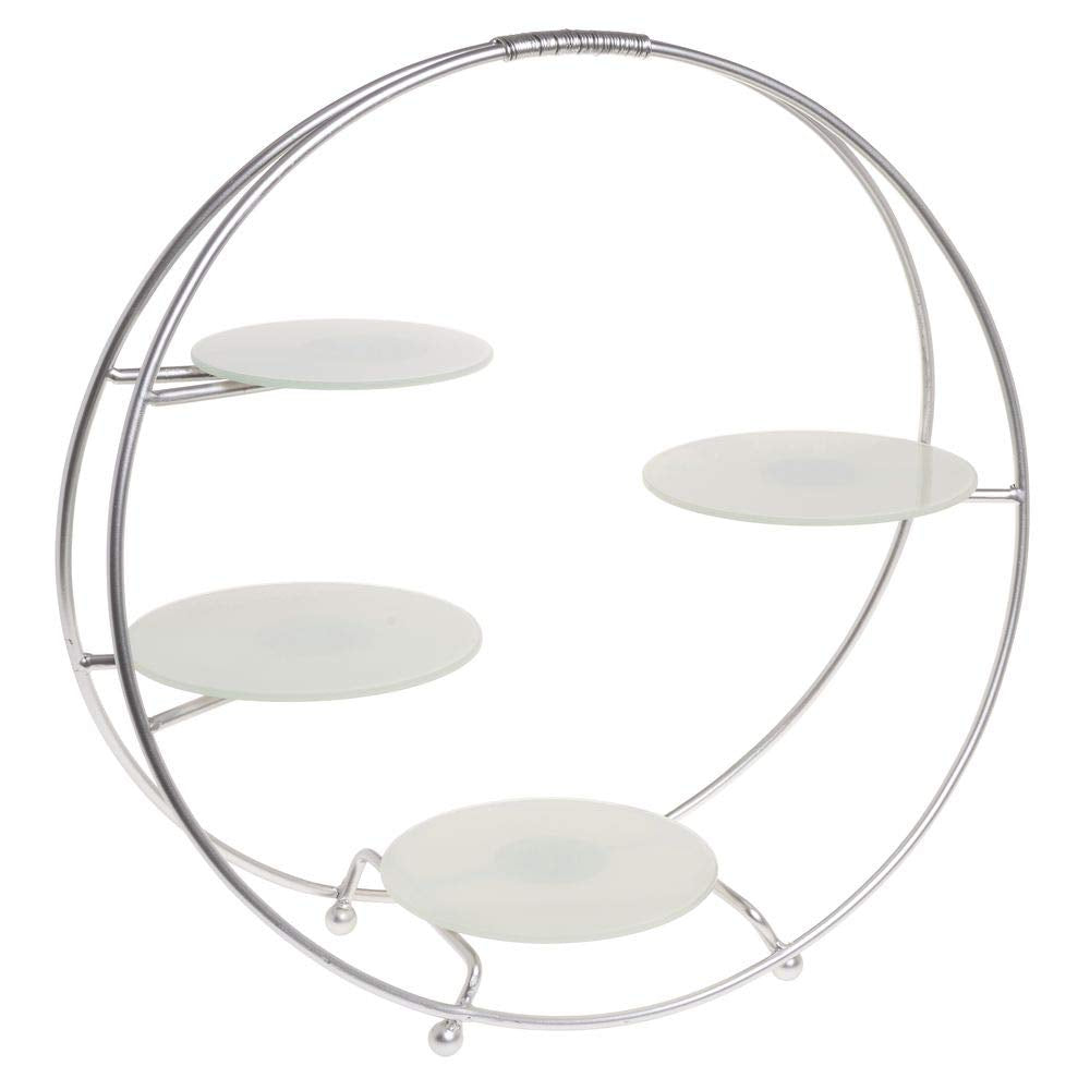 Oval 4-Tier Buffet Stand by American Metalcraft – Glass, Silver, Model SRS4