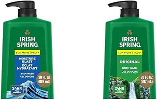 Irish Spring Moisture Blast Body Wash, 30 Oz Pump & Men's Body Wash Pump, Original Clean Body Wash for Men