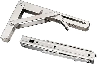 SBTRKT 2pcs Stainless Steel Folding Stand Table Bracket Shelf Bench 200kg Load Heavy Repisas Flotantes Mesa Plegable (Color : 8 INCHES)