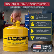Justrite Yellow / 5 Gallon / Type I Cans