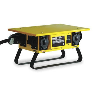 Temporary Power Distribution Box Wiring Device Temporary Power Distribution Box by Hubbell – Yellow, Model 09383