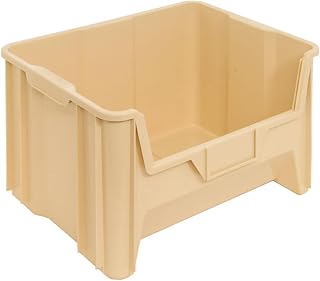 QUANTUM STORAGE SYSTEMS QGH700IV Solid Part Organizer Giant Stack Ivory Bins 16" L x 20" W x 13" H 3 Pack