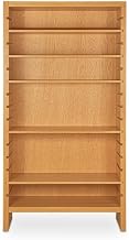 Henrik Bookcase, Minimal Profile, Solid Oak Edges, Oak Veneer Panels, Five Adjustable Shelves, Natural