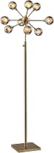 Adesso Antique Brass LED Floor Lamp with Glass Globe Shades