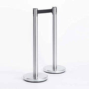 Retractable Barrier System Sign by American Metalcraft – Stainless Steel, Silver, Model RBSIGNS
