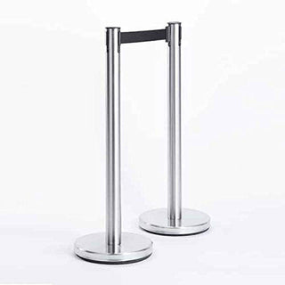 Retractable Barrier System Sign by American Metalcraft – Stainless Steel, Silver, Model RBSIGNS