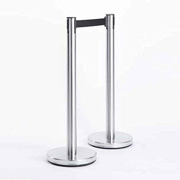 Retractable Barrier System Sign by American Metalcraft – Stainless Steel, Silver, Model RBSIGNS