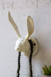 CAST Iron Rabbit Wall Hook - Antique White (MIN 2) by KALALOU – Cast Iron, Antique White, Pack of 2, Model CXX2235K