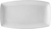 CAC China COP-313 Oxford Porcelain Coupe Curved Rectangular Platter (Box of 12), 12" x 6-5/8" x 1-1/8", Super White