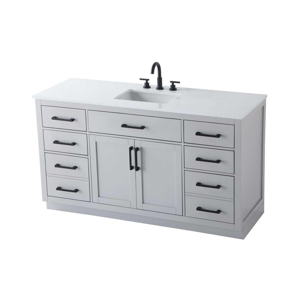 Alden Bathroom Vanity Grey by Lighting Design – Wood, Grey, Model VF29760GR