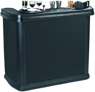 Carlisle FoodService Products Maximizer Portable Travel Bar Table with Locking Casters for Catering, Buffets, Restaurants, Ldpe, 56 X 26.5 X 48.5 Inches, Black