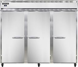 3FES-SA Extra-Wide Three Section Reach In Freezer, 85-1/2"W, Shallow Depth & Stainless Exterior