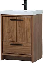 34 x 19 x 24 in. Single Bathroom Vanity, Walnut Brown