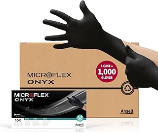Ansell MICROFLEX Onyx N64 Disposable Nitrile Gloves, MD, Case of 1000
