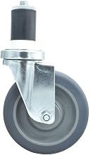 BK Resources 5" Gray Rubber 1-1/2" Expanding Stem Swivel Caster for Work Tables, NSF, 250lb Capacity Per Wheel