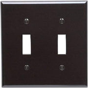 Leviton 2-Gang Toggle Device Switch Device Mount Wall Plate Thermoset, Standard, 001-85009-BR, Brown