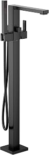 Moen 90 Degree Matte Black One-Handle Freestanding Floor Mount Tub Filler with Handshower, S905BL