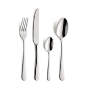 Set 12 Coffee & Dessert Spoons | 18/0 Stainless Steel Spoons by Amefa – 11.1cm, Stainless Steel, Black/White, Model Austin