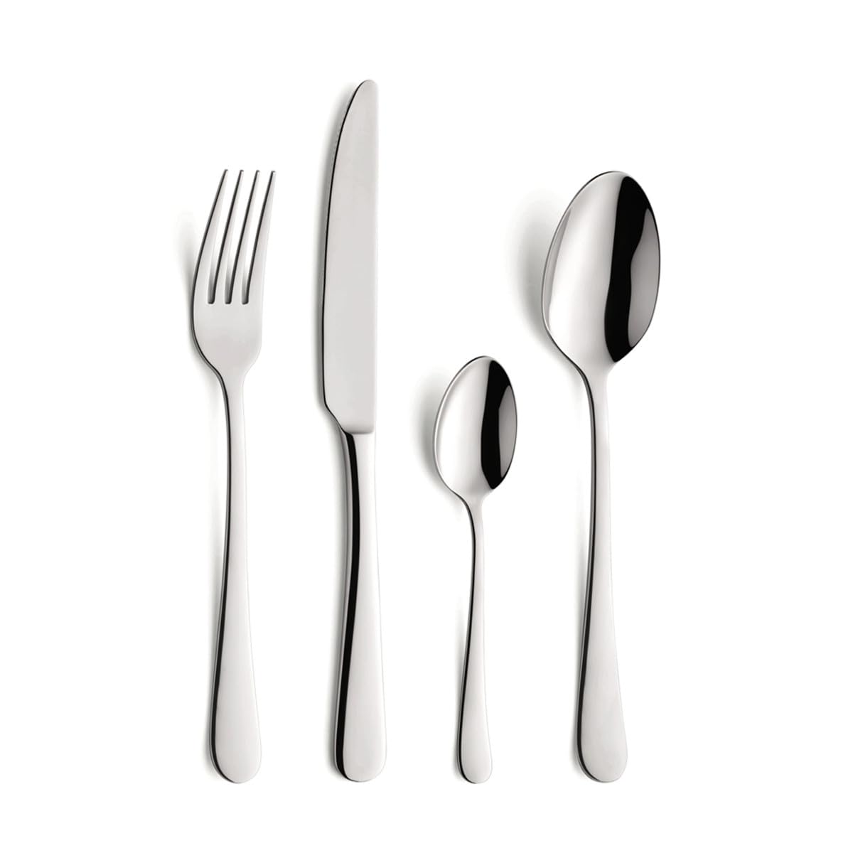 Set 12 Coffee & Dessert Spoons | 18/0 Stainless Steel Spoons by Amefa – 11.1cm, Stainless Steel, Black/White, Model Austin