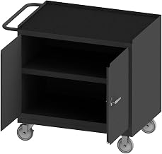 Durham 3100RM-5PU-95 Mobile Bench Cabinet, Black Rubber mat