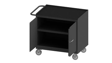 Mobile Bench Cabinet by Durham – Alloy Steel, Grey, Model 3100RM-5PU-95