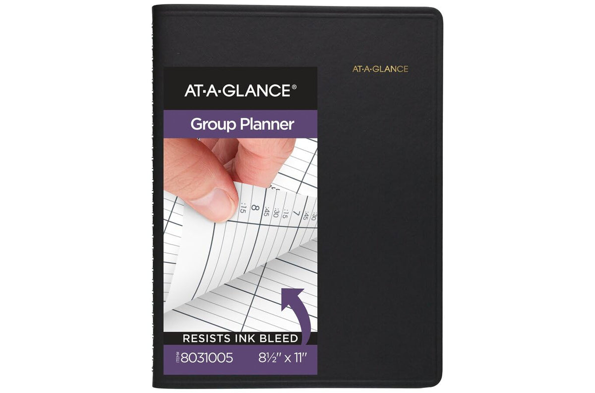 Four-Person Group Undated Daily Appointment Book by AT-A-GLANCE – Black, Model 1180310 05