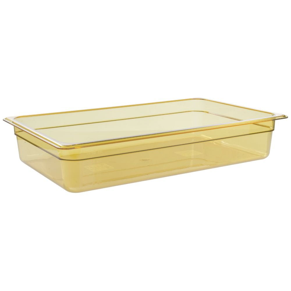 H-Pan Fl Sz Food Pan 4In Hi Heat Amb 1 CMC 14HP by Cambro – 0.6 liters, Plastic, Amber, Model CMC 14HP150