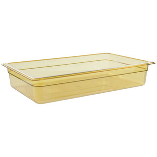 H-Pan Fl Sz Food Pan 4In Hi Heat Amb 1 CMC 14HP by Cambro – 0.6 liters, Plastic, Amber, Model CMC 14HP150