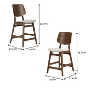 Solid Wood Fabric-Upholstered Counter Chairs Set of by Starlight Canyon Home – Solid + Manufactured Wood, Foam, Fabric (Polyester), Beige, Pack of 6