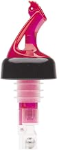 1-oz Measured Liquor Pourer w/ Flip Top, Red w/ Black Collar
