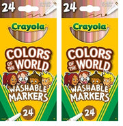 Crayola 24 Count (Pack of 2) / Almond, Golden, Rose / Fine Line Coloring Pens & Markers
